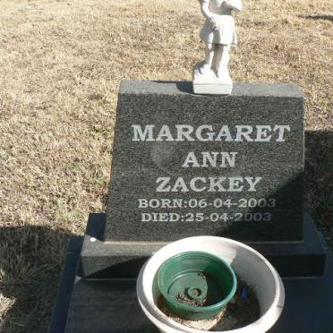 ZACKEY Margaret Ann 2003-2003