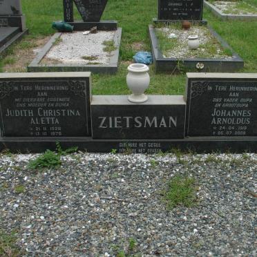 ZIETZMAN Johannes Arnoldus 1919-2008 &amp; Judith Christina Aletta 1926-1979
