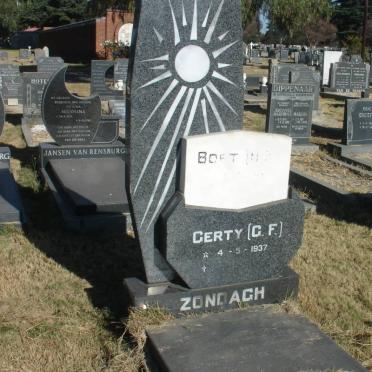 ZONDAGH H.F. 1938-1983 &amp; G.F. 1937-