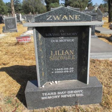 ZWANE Liliam Sibongile 1945-2002