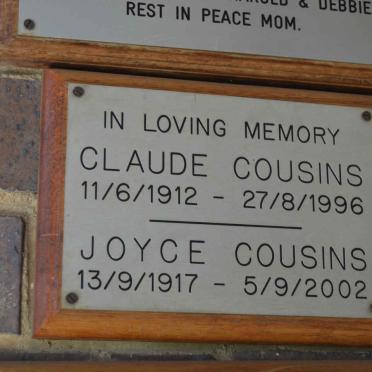 COUSINS Claude 1912-1996 &amp; Joyce 1917-2002