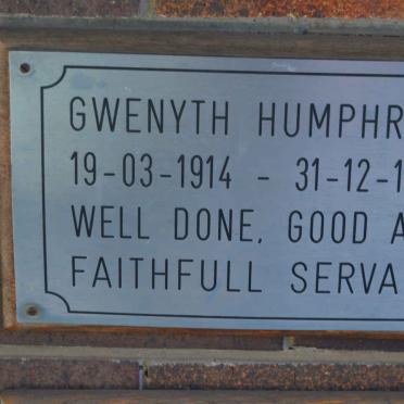 HUMPHRISS Gwenyth 1914-1999