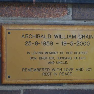 CRAIN Archibald William 1959-2000