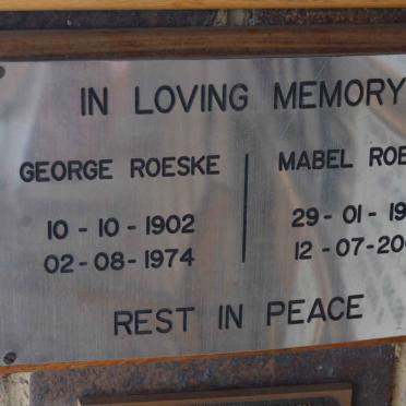 ROESKE George 1902-1974 &amp; Mabel 1910-2000