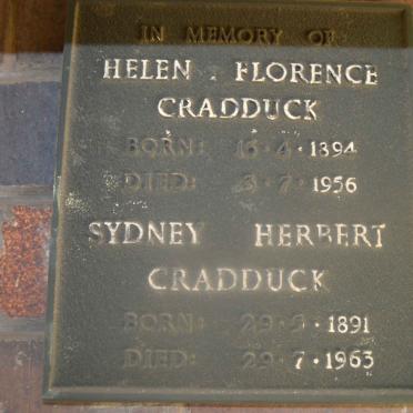 CRADDUCK Sydney Herbert 1891-1963 &amp; Helen Florence 1894-1956
