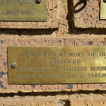 BENDER Bernadette Cathrine 1907-1981