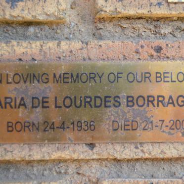 BORRAGEIRO Maria De Lourdes 1936-2007