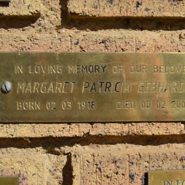GEBHARDT Margaret Patricia 1918-2002