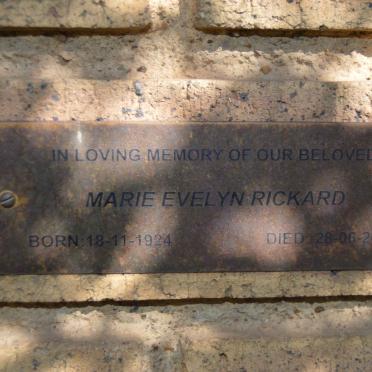 RICKARD Marie Evelyn 1924-2007