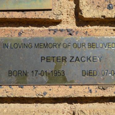 ZACKEY Peter 1953-2000