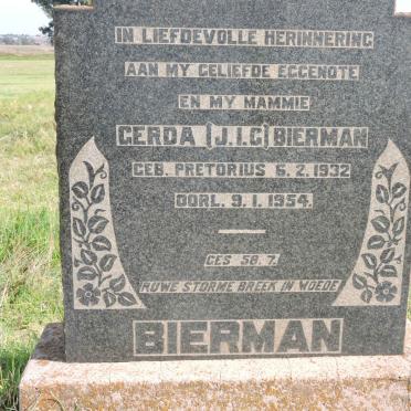 BIERMAN J.I.G. nee PRETORIUS 1932-1954