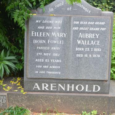 ARENHOLD Aubrey Wallace 1893-1978 &amp; Eileen Mary FOWLE -1962 :: ARENHOLD Trevor Arthur 1920-1977 &amp; Marcella 1922-2003