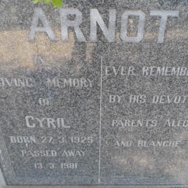 ARNOT Cyril 1925-1981