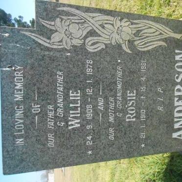 ANDERSON Willie 1908-1978 &amp; Rosie 1910-1981