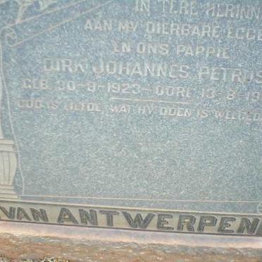 ANTWERPEN Dirk Johannes Petrus, van 1923-1955