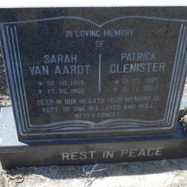 AARDT Sarah, van 1918-1966 :: GLENISTER Patrick 1965-2007