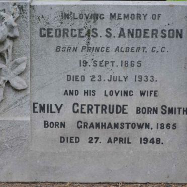 ANDERSON George S.S. 1865-1933 &amp; Emily Gertrude SMITH 1865-1948