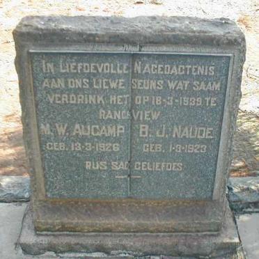 AUCAMP M.W. 1926-1939 :: NAUDE B.J. 1923-1939