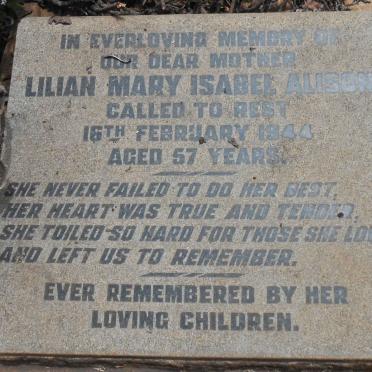 ALISON Gordon Lambert -1935 &amp; Lilian Mary Isabel -1944