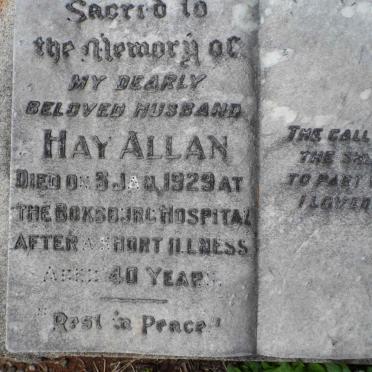 ALLAN Hay -1929