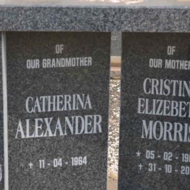 ALEXANDER Catherina -1964 :: MORRIS Cristina Elizabeth ALEXANDER 1964-2011
