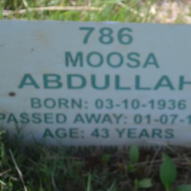 ABDULLAH Moosa 1936-1979