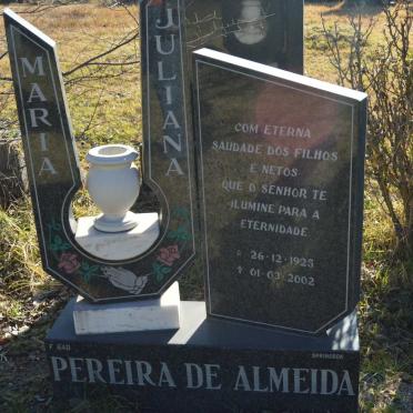 ALMEIDA Maria Juliana, Pereira de 1925-2002