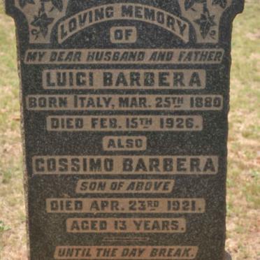 BARBERA Luigi 1880-1926 :: BARBERA Cossimo -1921