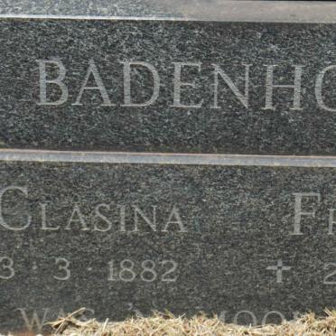 BADENHORST Clasina Frederica 1882-1977
