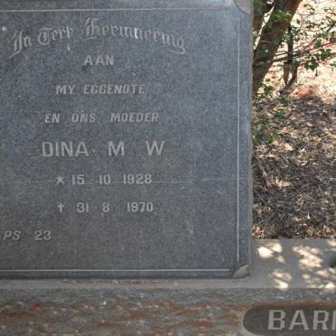 BARNARD Dina M.W. 1928-1970