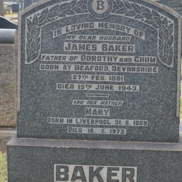 BAKER James 1881-1943 &amp; Mary 1889-1973