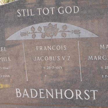 BADENHORST Francois Jacobus V.Z. 1913- &amp; Maria Margaretha 1916-1968 