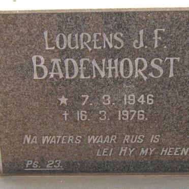 BADENHORST Lourens J. F. 1946-1976