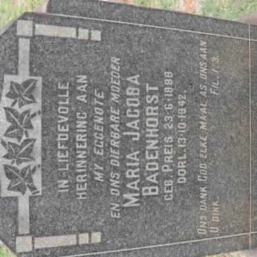 BADENHORST Maria Jacoba nee PREIS 1888-1942