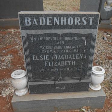 BADENHORST Elsie Magdalena Elizabeth 1924-1981