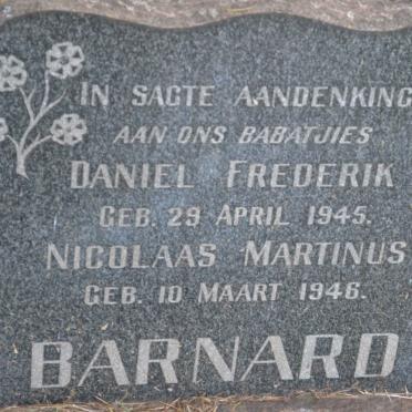 BARNARD Daniel Frederik 1945- :: BARNARD Nicolaas Martinus 1946-