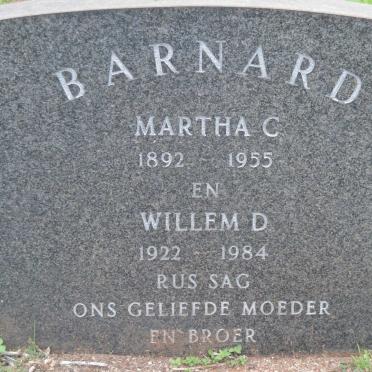 BARNARD Martha C. 1892-1955 :: BARNARD Willem D. 1922-1984