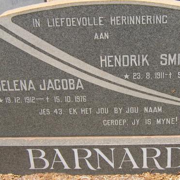 BARNARD Hendrik Smith 1911-1977 &amp; Helena Jacoba 1912-1976