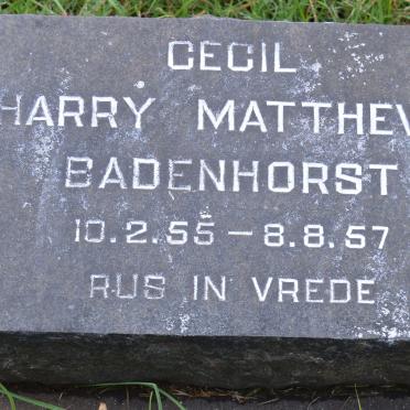 BADENHORST Cecil Harry Matthews 1955-1957