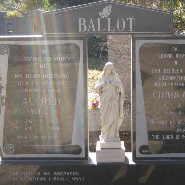 BALLOT Alfred 1933-1996 &amp; Charlotte 1934-2008