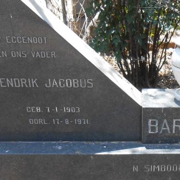 BARNARD Hendrik Jacobus 1903-1971