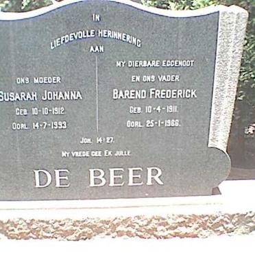 BEER Barend Frederick, de 1911-1966 &amp; Susarah Johanna 1912-1993