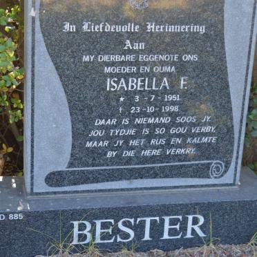 BESTER Isabella F. 1951-1998