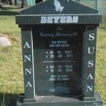 BEYERS Anna 1927-1971 :: BEYERS Susan 1964-1986