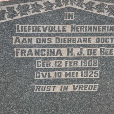 BEER Francina H.J., de 1908-1925