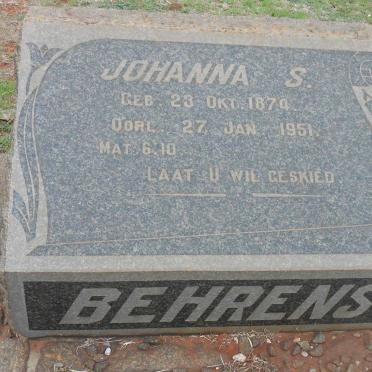 BEHRENS Johanna S. 1874-1951