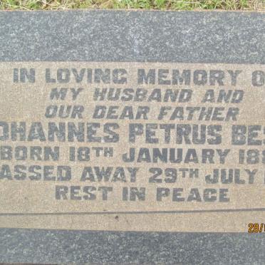 BESTER Johannes Petrus 1887-1939