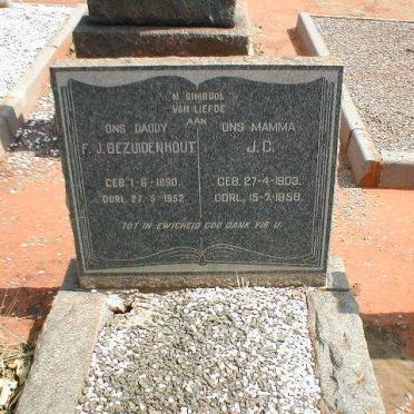 BEZUIDENHOUT F.J. 1890-1952 &amp; J.C. 1903-1958