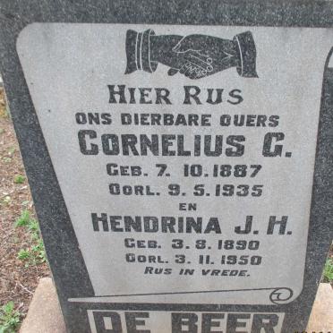 BEER Cornelius G., de 1887-1935 &amp; Hendrina J.H. 1890-1950