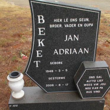 BEKET Jan Adriaan 1948-2006